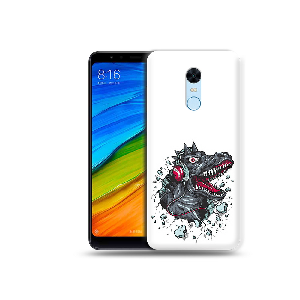 

Чехол MyPads Tocco для Xiaomi Redmi 5 Plus Нарисованный динозавр в наушниках, Прозрачный, Tocco