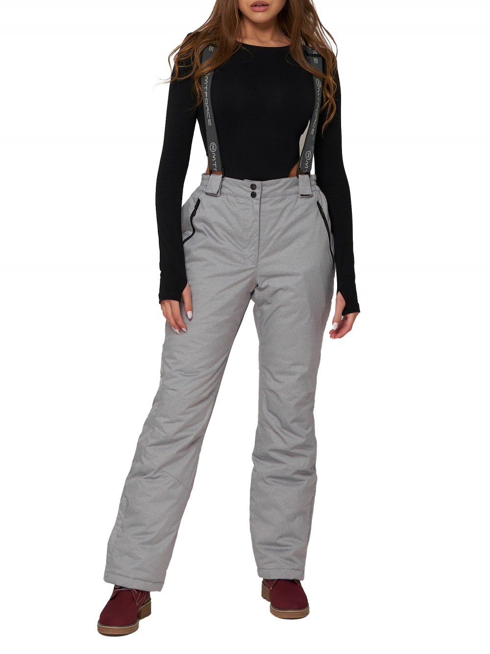 Полукомбинезон брюки горнолыжные женские AD2221Sr серого цвета, 50
