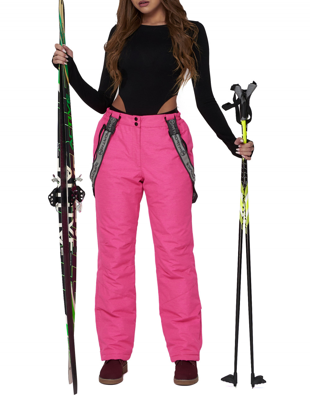 Полукомбинезон брюки горнолыжные женские AD2221R розового цвета, 50