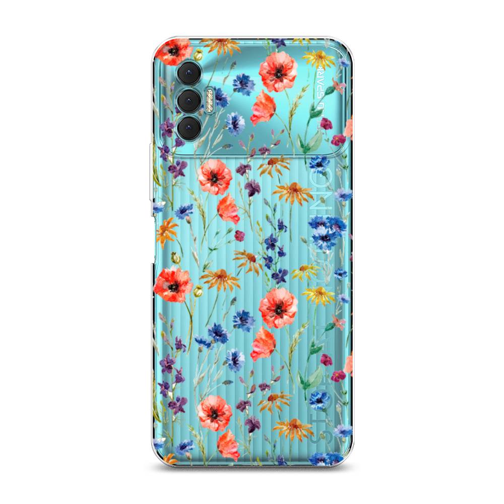 

Чехол Awog на Tecno Spark 8P "Маки и васильки фон", 301450-8