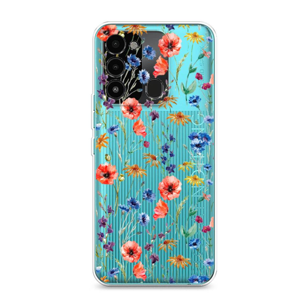 

Чехол Awog на Tecno Spark Go 2022/8С/9 "Маки и васильки фон", 301350-8