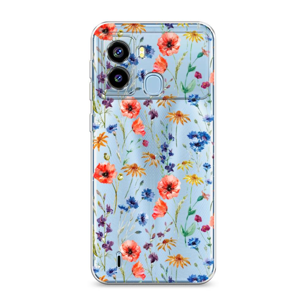 

Чехол Awog на Tecno Pop 6 "Маки и васильки фон", 302050-8