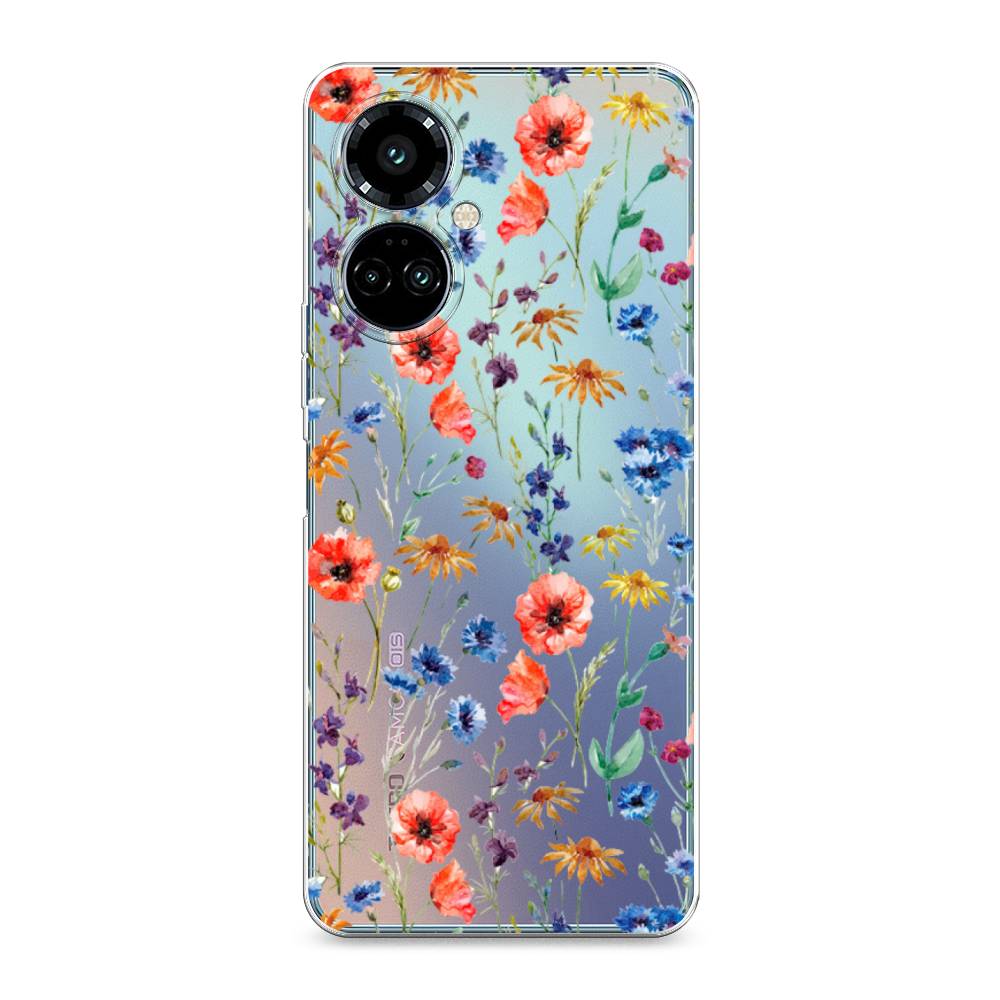 

Силиконовый чехол "Маки и васильки фон" на Tecno Camon 19 Pro, Маки и васильки фон