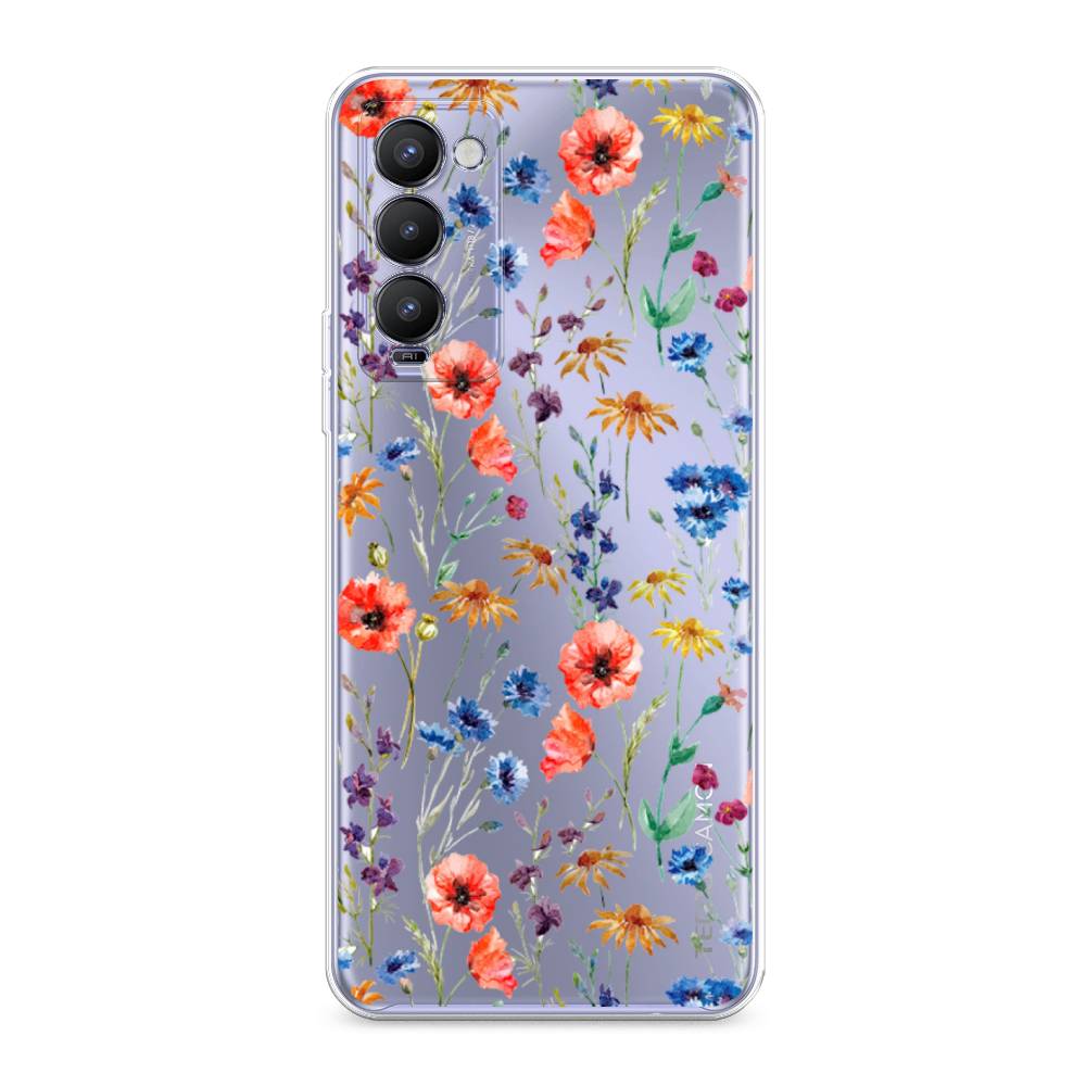 

Чехол Awog на Tecno Camon 18/18T "Маки и васильки фон", 300950-8
