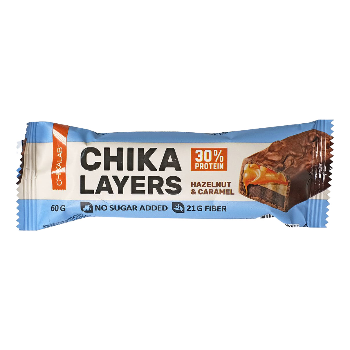 Шоколадный батончик Chikalab Chika Layers Лесной орех с карамелью 60 г