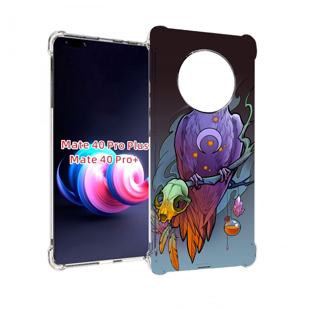 

Чехол MyPads фиолетовый ворон на ветке для Huawei Mate 40 Pro+ Plus, Прозрачный, Tocco