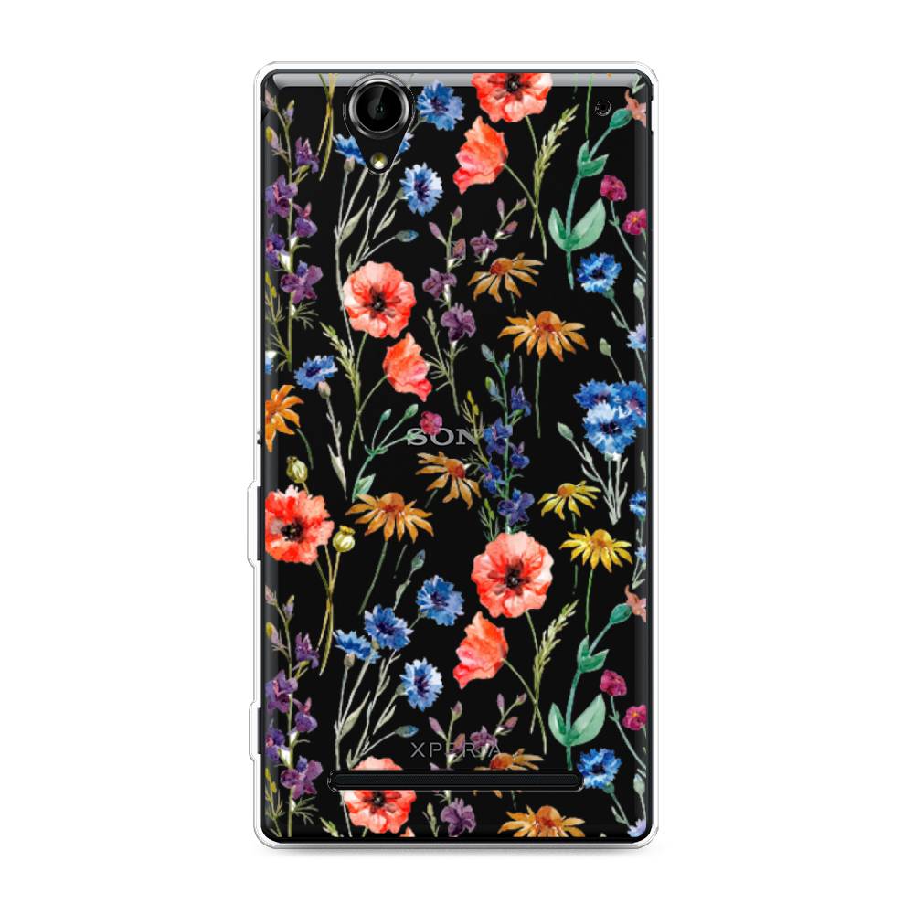 

Чехол Awog на Sony Xperia T2 Ultra "Маки и васильки фон", 50950-8