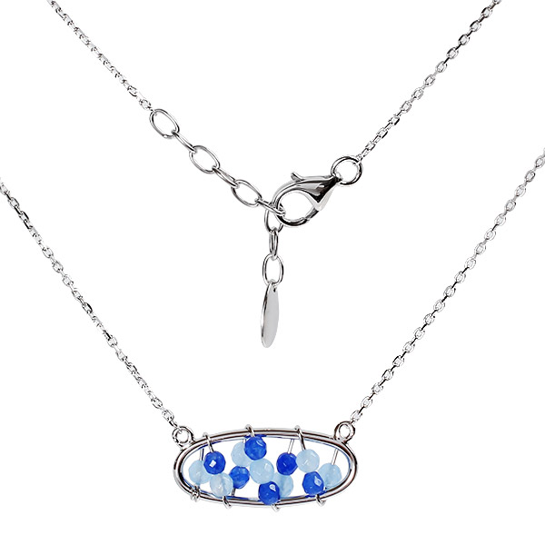 

Колье из серебра 42 см Balex Jewellery 9432930108, агат/жадеит, 9432930108