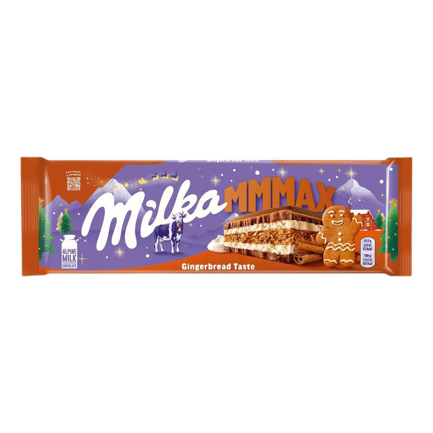 

Шоколад Milka Mmmax с молочной начинкой и имбирным печеньем 300 г