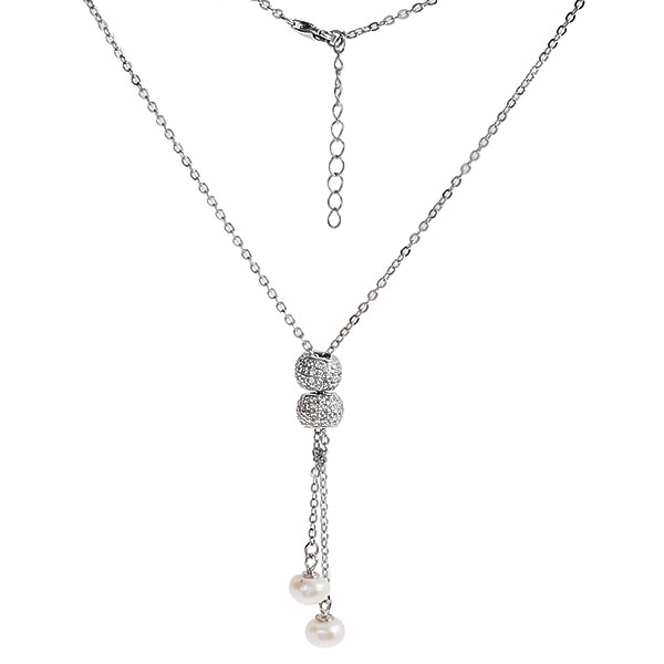 Колье из серебра 35 см Balex Jewellery 9422920253, жемчуг культивированный/фианит