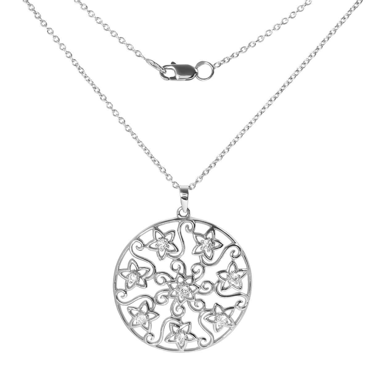 Колье из серебра 45 см Balex Jewellery 9413910081, фианит