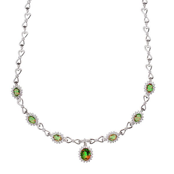 

Колье из серебра 50 см Balex Jewellery 9405936667, султанит искусственный, 9405936667