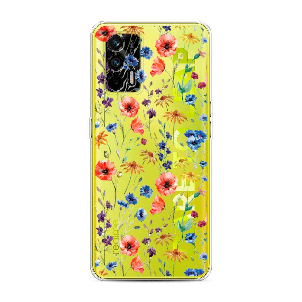 

Силиконовый чехол "Маки и васильки фон" на Realme Q3 Pro, 256550-8