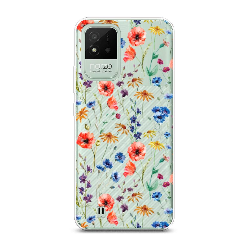 

Чехол Awog на Realme Narzo 50i "Маки и васильки фон", 2510050-8