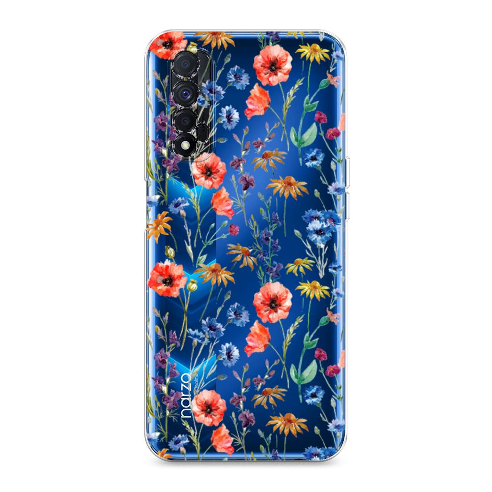 

Чехол Awog на Realme Narzo 30 4G "Маки и васильки фон", 257650-8