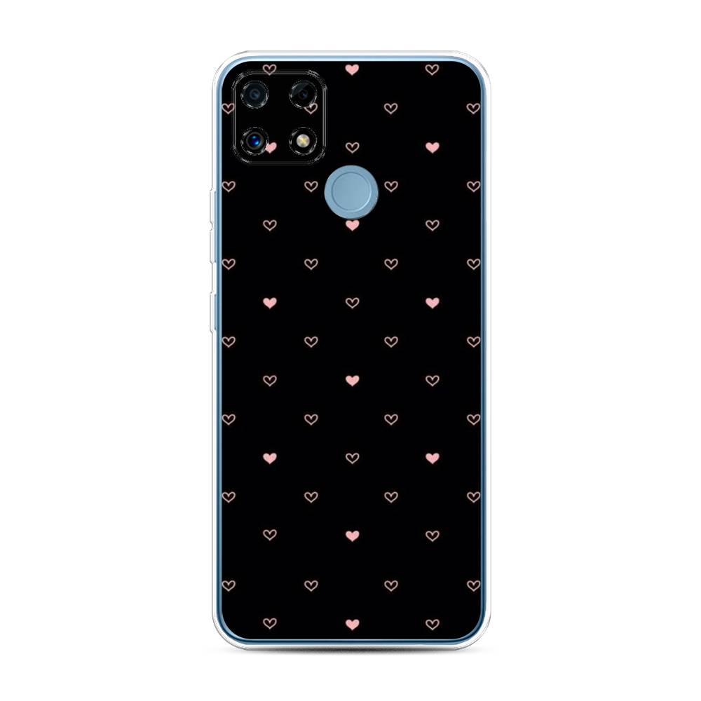 

Чехол Awog на Realme C25/C25s "Черный фон и сердечки", Разноцветный, 257450-3