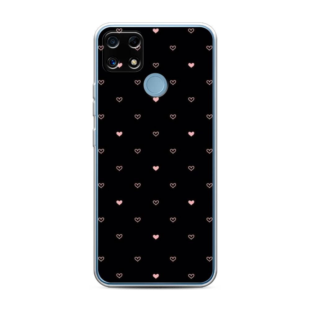 

Чехол Awog на Realme C25/C25s "Черный фон и сердечки", Разноцветный, 256950-3