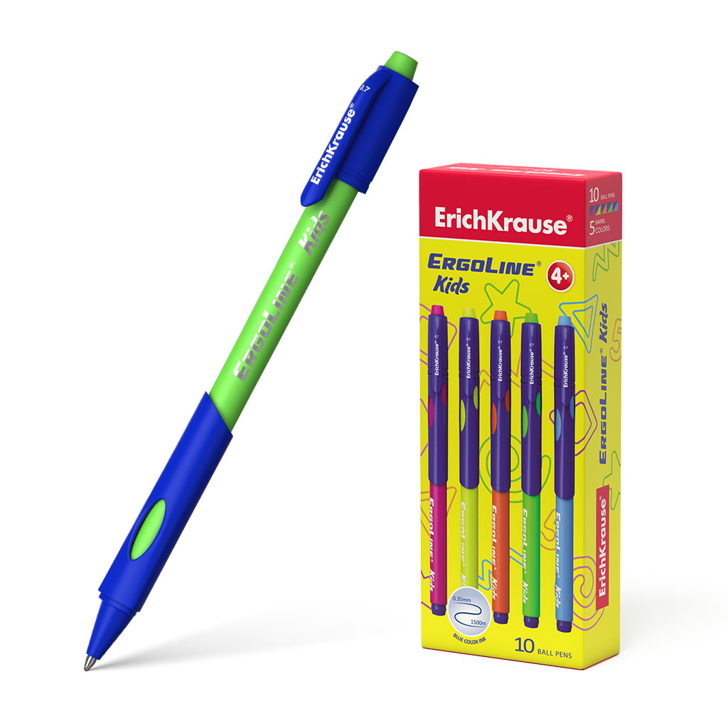 

Ручка шариковая ErichKrause Ultra Glide Ergoline Kids 41539, синяя, 0,7 мм, 1 шт., ErgoLine® Kids