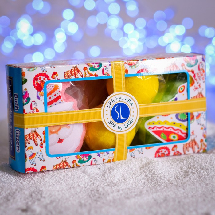 

Набор бомбочек для ванн Spa by Lara Дед Мороз, 260 г (65 г*4 шт), Разноцветный