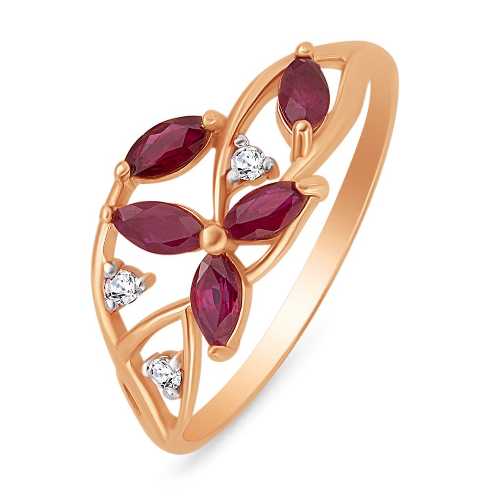 

Кольцо женское из красного золота с рубином, бриллиантом 585Gold 101001874, р, 101001874