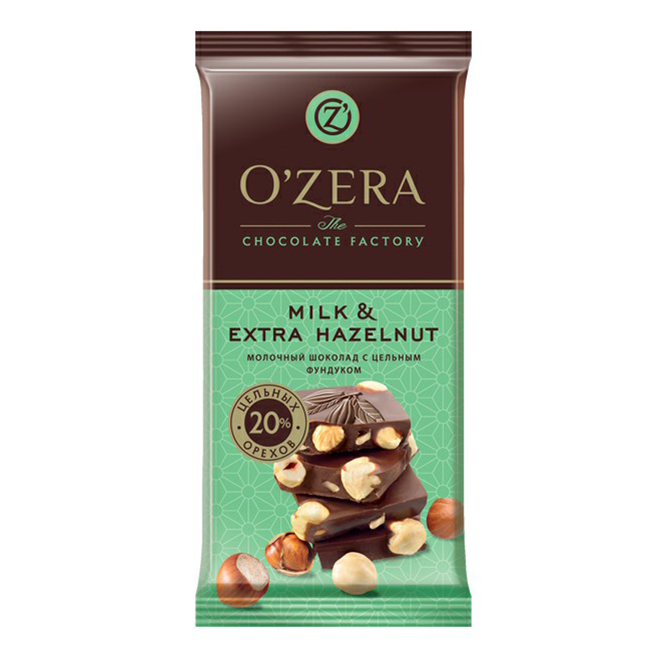 Шоколад O'Zera молочный с фундуком 90 г