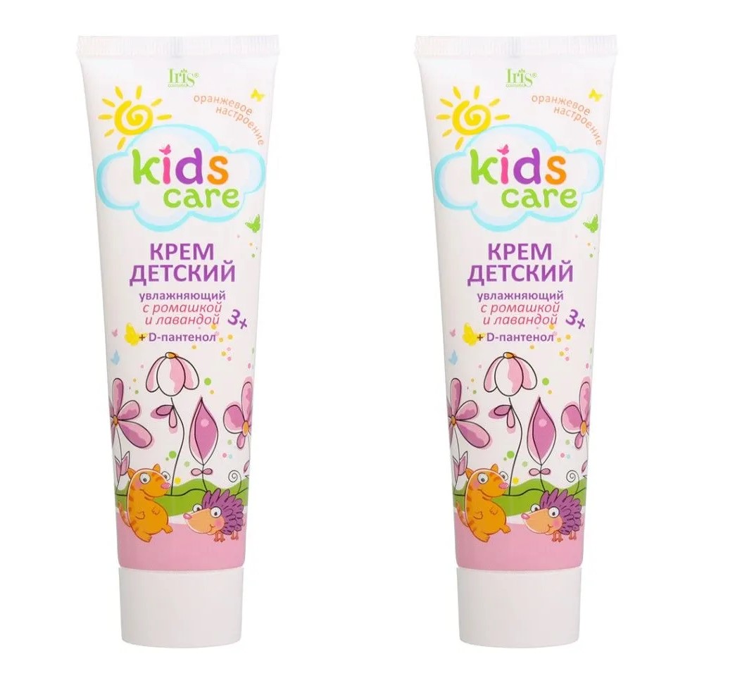 Крем детский Iris, Kids Care, Увлажняющий с ромашкой и лавандой, 100 мл, 2 шт