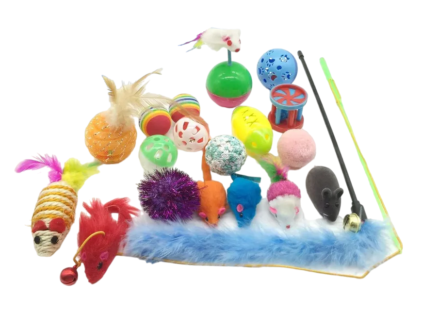 Набор игрушек для кошек ZooWell Мататаби с тоннелем, 18 игрушек