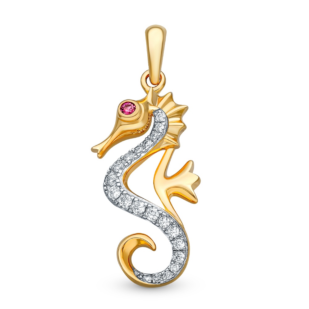 

Подвеска из серебра с рубином, фианитом 585Gold 703005985, 703005985