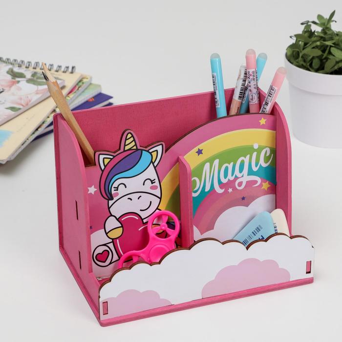 

Органайзер с местом под телефон Magic, единорог, 17,5 х 12,3 х 12 см, Разноцветный