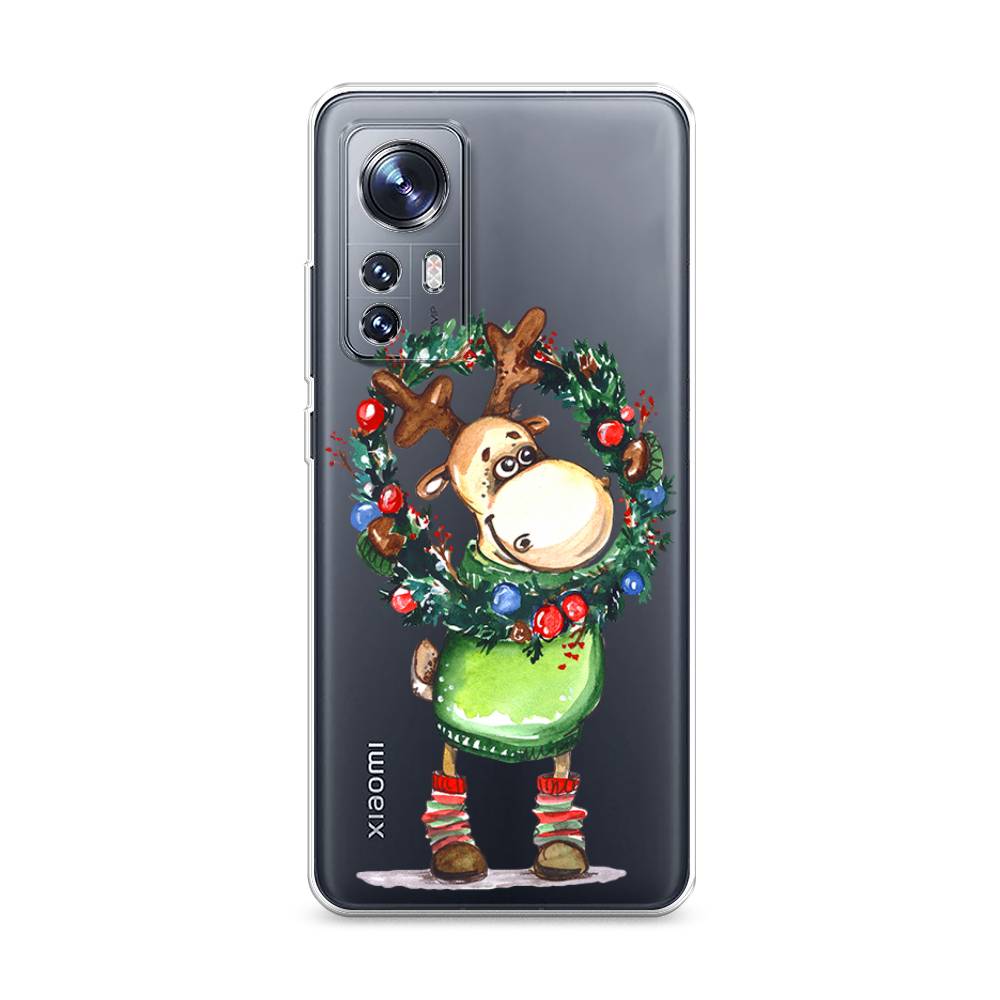 

Чехол на Xiaomi 12 "Олень с новогодним венком", 316050-4