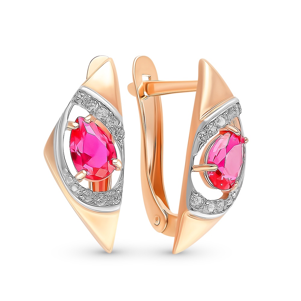 

Серьги из красного золота с рубином, бриллиантом 585Gold 102007259, 102007259