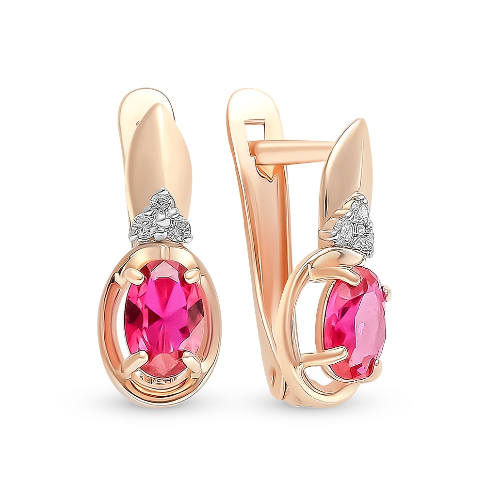 

Серьги из красного золота с рубином, бриллиантом 585Gold 102007253, 102007253