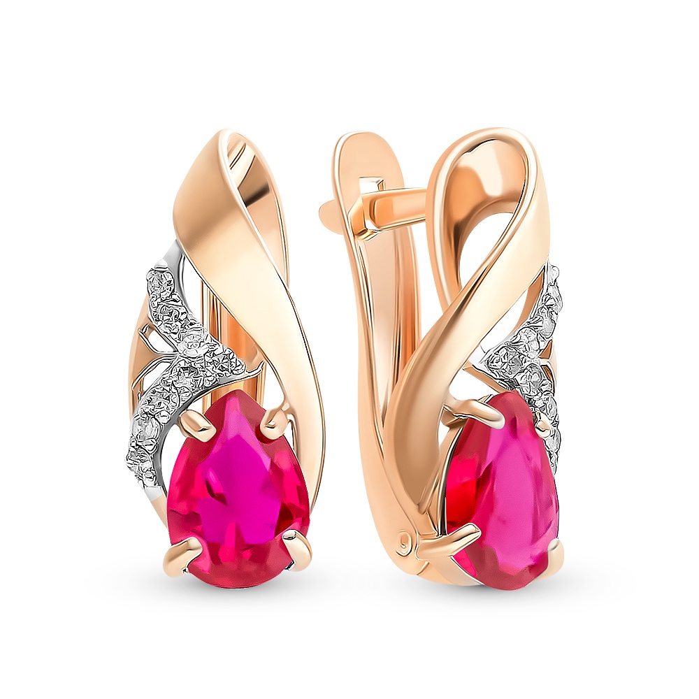

Серьги из красного золота с рубином, бриллиантом 585Gold 102007243, 102007243