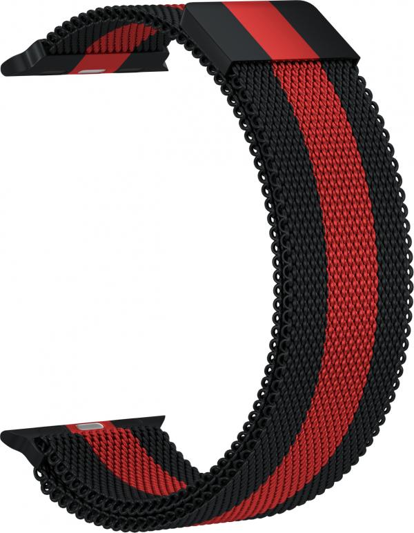 

Ремешок Milanese Loop для Apple Watch Series 7 45mm 42/44 (Черно-красный)