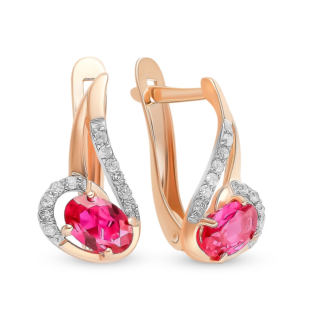 

Серьги из красного золота с рубином, бриллиантом 585Gold 102007239, 102007239