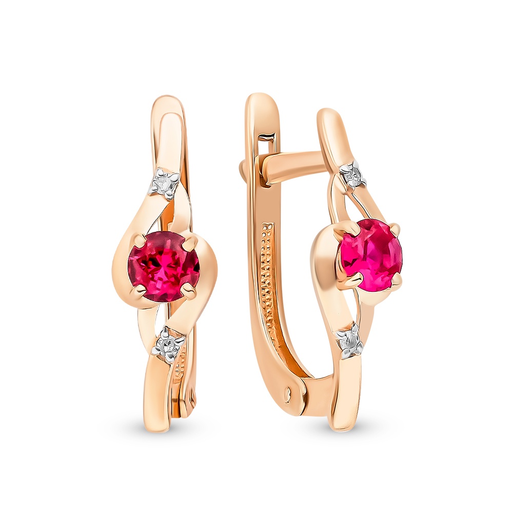 

Серьги из красного золота с рубином, бриллиантом 585Gold 102007155, 102007155