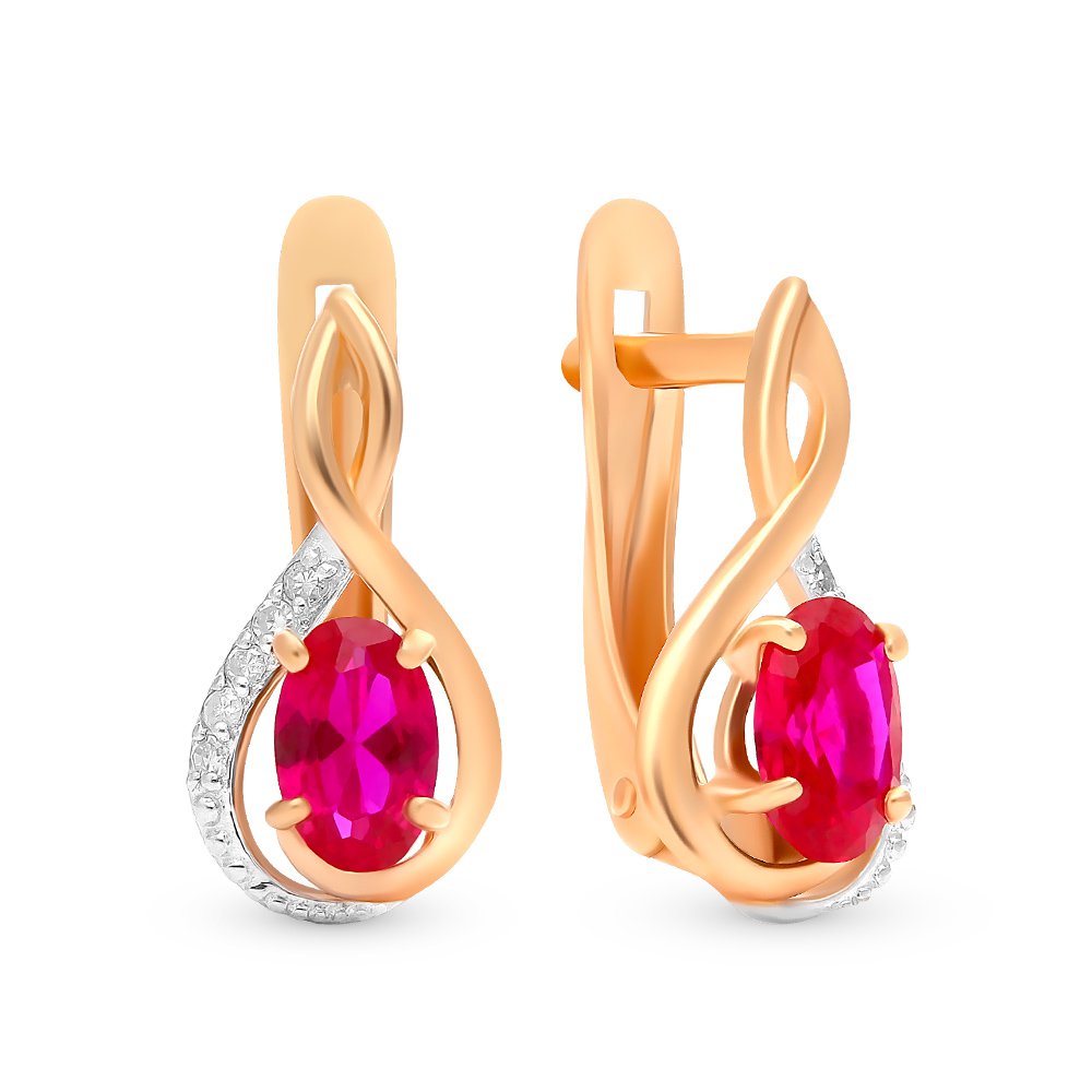

Серьги из красного золота с рубином, бриллиантом 585Gold 102006606, 102006606