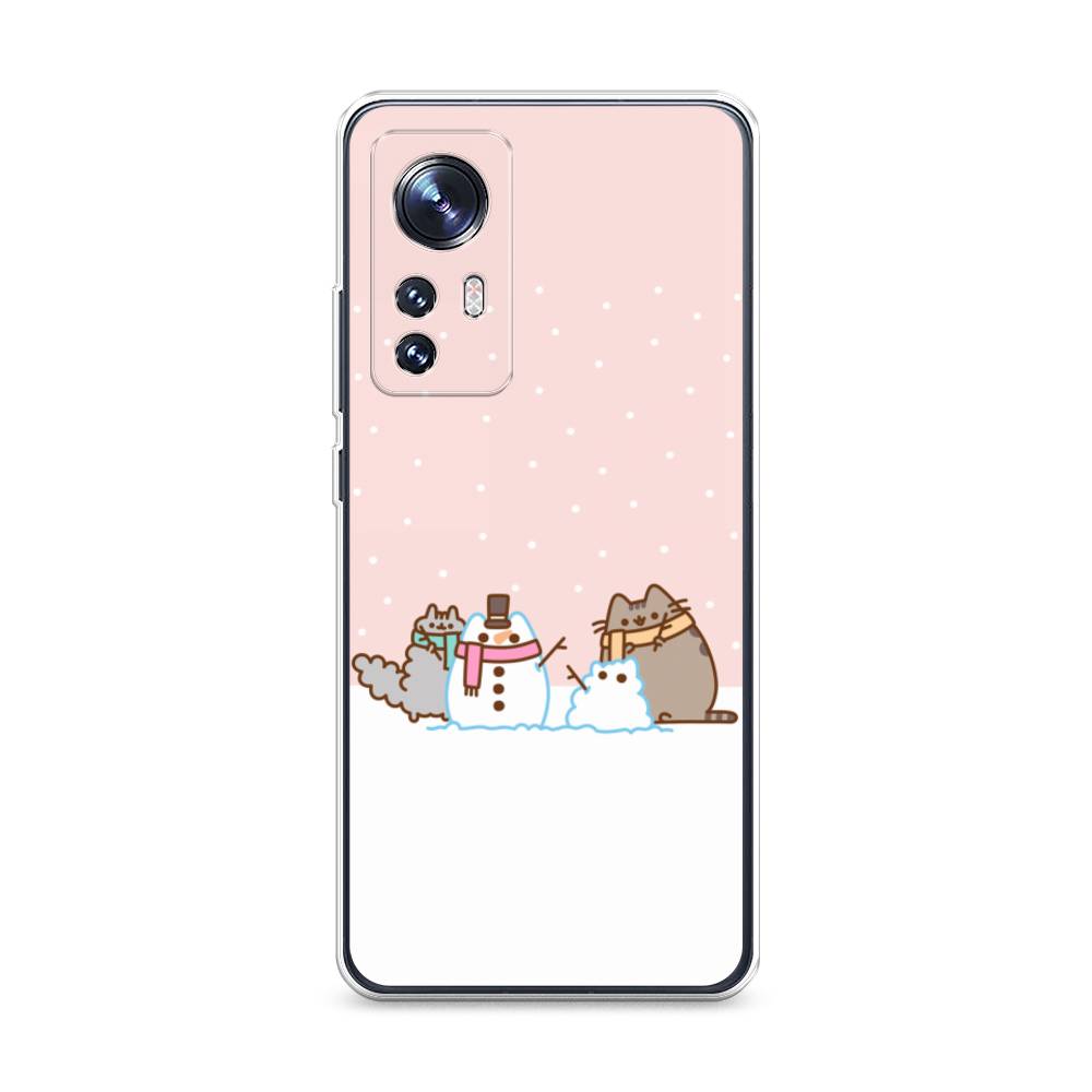 

Чехол на Xiaomi 12 "Котики в снегу", Розовый;белый;серый, 316050-5