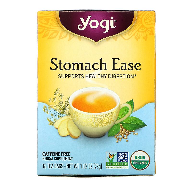 Чай в пакетиках Yogi Tea Stomach Ease для пищеварения, 16 пакетиков