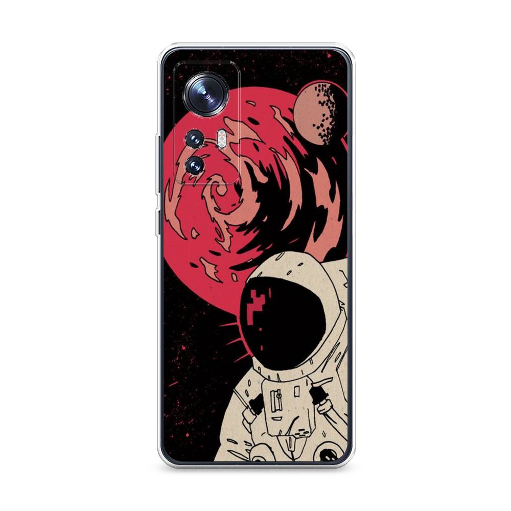 

Чехол на Xiaomi 12 "Космонавт возле Марса", Черный;красный, 316050-2
