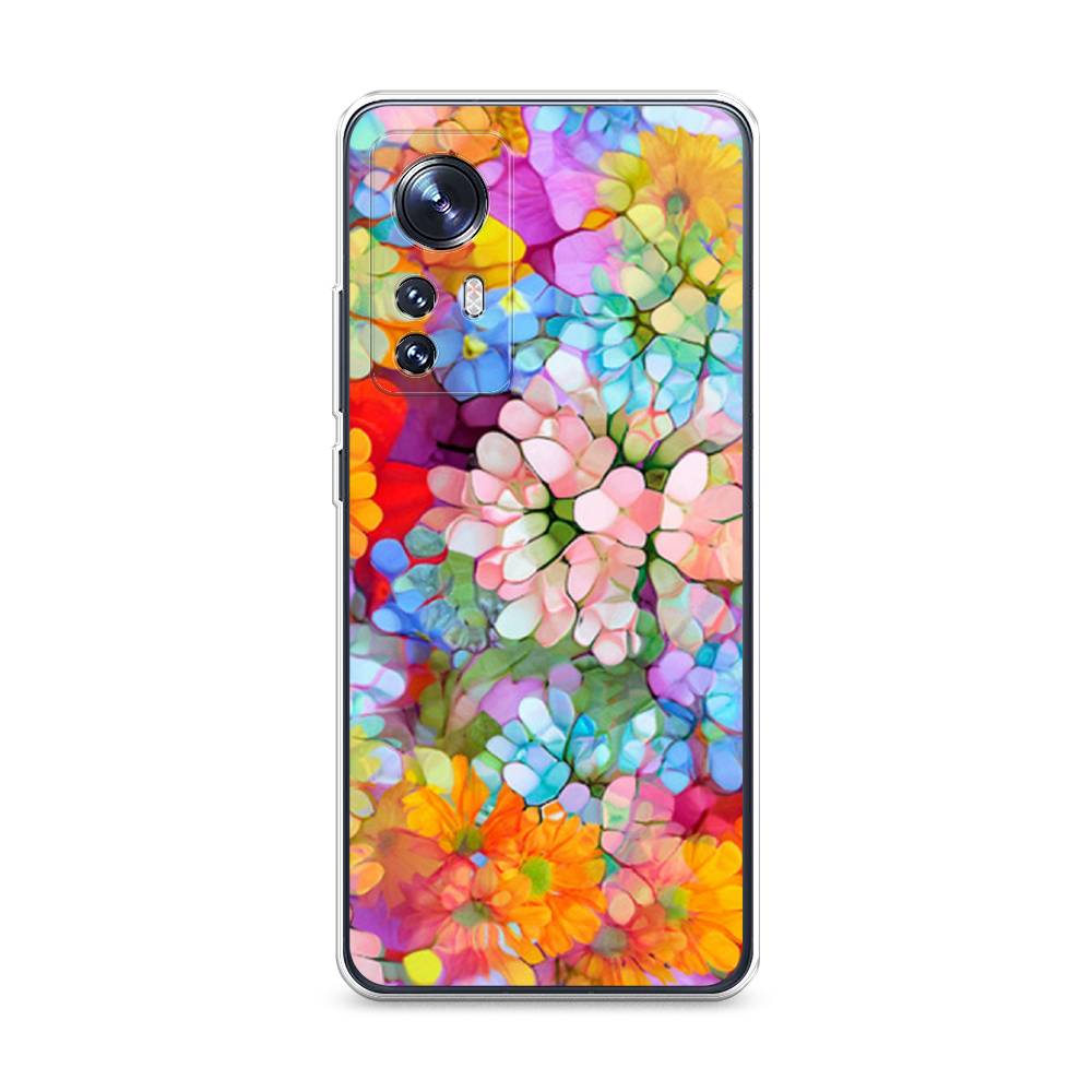 

Чехол на Xiaomi 12 "Цветы витраж", Оранжевый;розовый;голубой, 316050-3