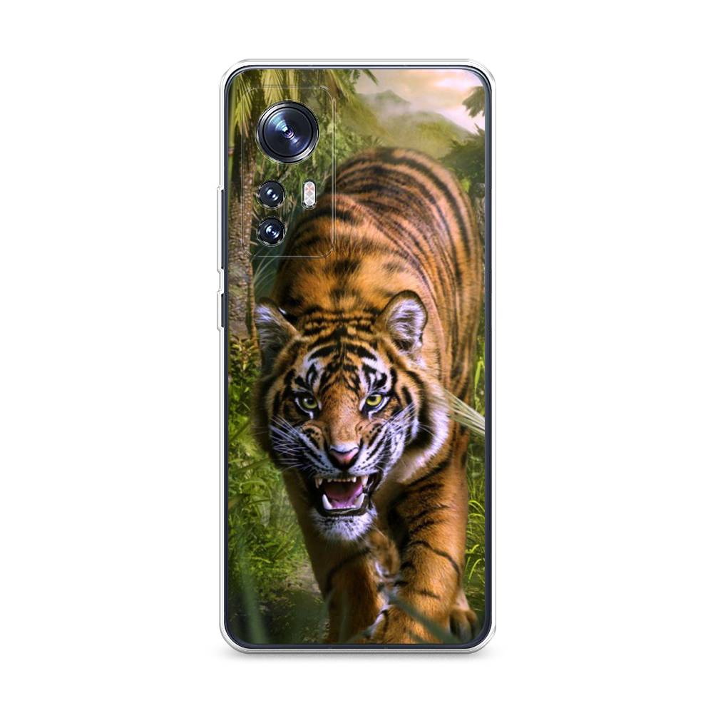 

Чехол на Xiaomi 12 "Тигр в джунглях 2", Оранжевый;зеленый, 316050-1