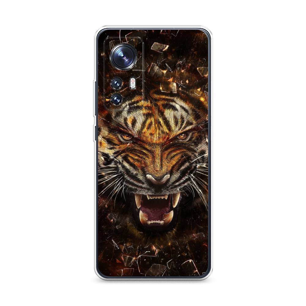 

Чехол на Xiaomi 12 "Тигр осколки", Оранжевый;серый;черный, 316050-1