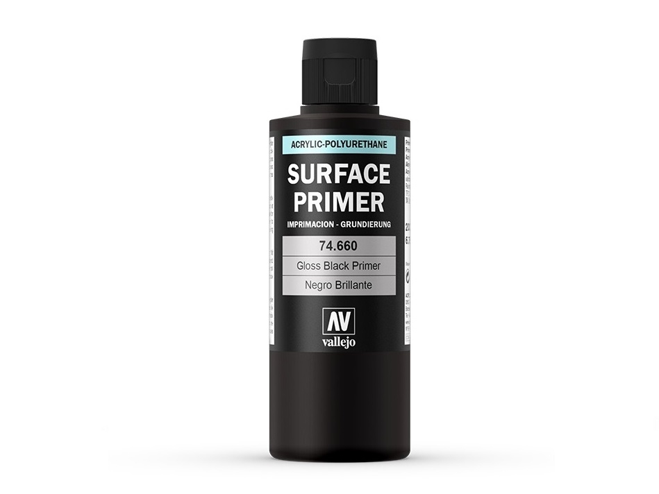 Краска для моделизма Vallejo GLOSS BLACK PRIMER 200ML.