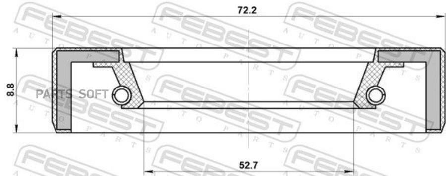 

Сальник Редуктора Заднего Моста 52.7X72.2X8.8X8.8 FEBEST 95fby54720909r