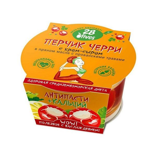 

Перчик 28 Olives Джалапено с крем-сыром в масле 130 г