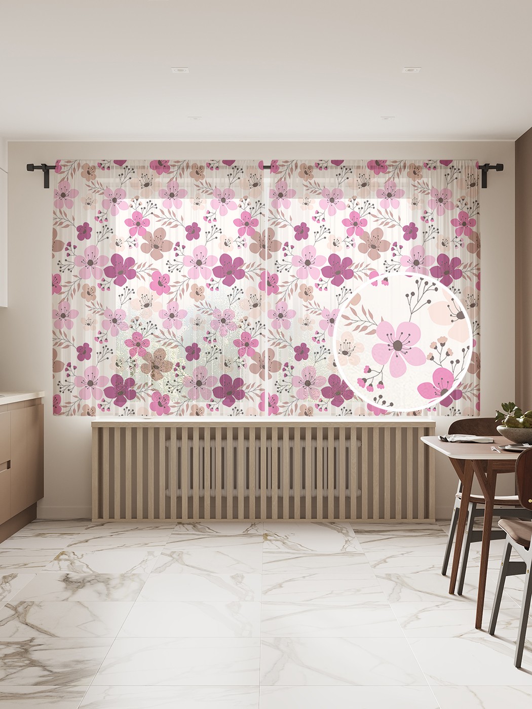 

Фототюль JoyArty "Цветное мелкоцветье" 145x180см, 2 полотна, лента, 50 крючков, Цветное мелкоцветье