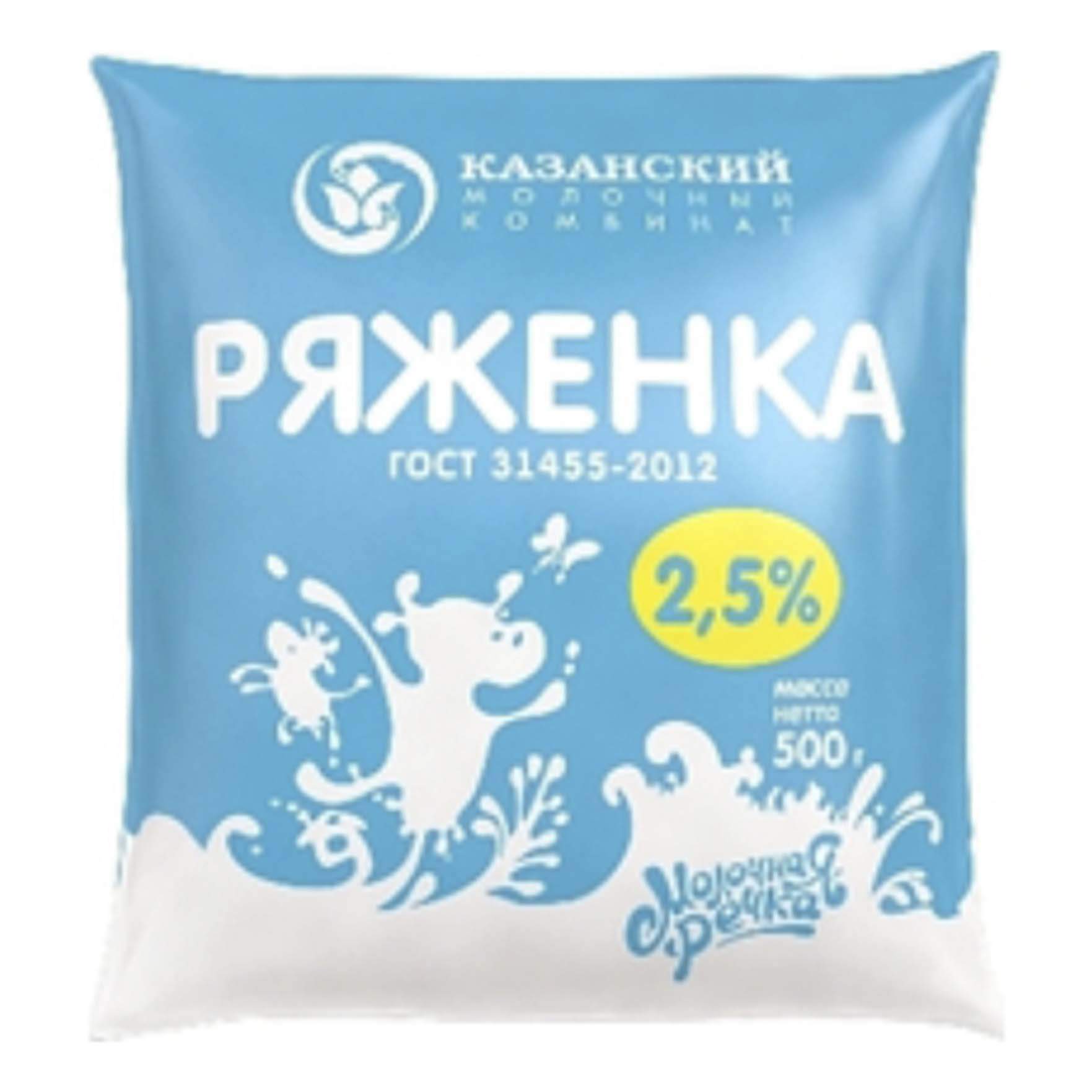 

Ряженка Молочная речка 2,5% БЗМЖ 500 мл