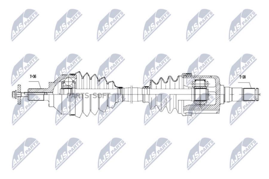 

Полуось Volvo S40II/V50 04-12, C30 06-12, C70II 2.0i 146кВт/2.0D 136кВт левая АКПП MPS6