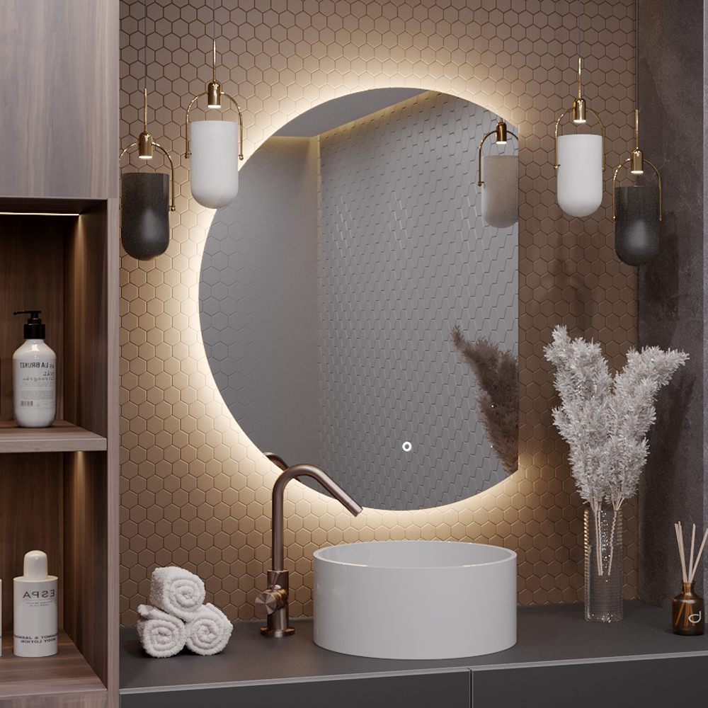 Зеркало для ванной Slavio Maluchini Дафна 100*80 с нейтральной LED-подсветкой обрез справа